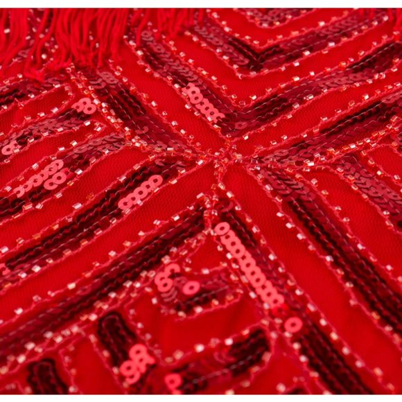 NWT red beaded deco flapper dress ALL SIZES - Picture 6 of 7